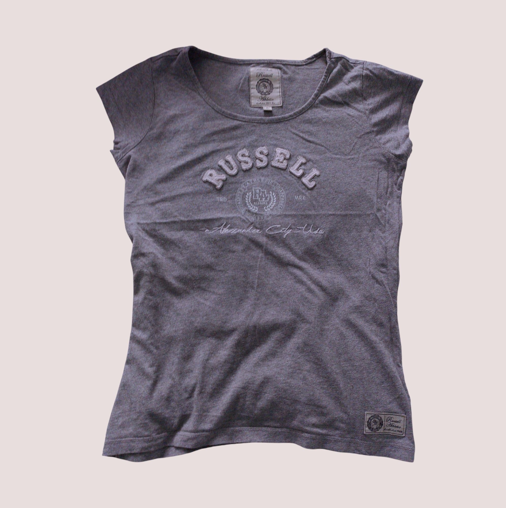 koszulka 100% bawełna t-shirt damski siwy szary z napisem rozmiar L