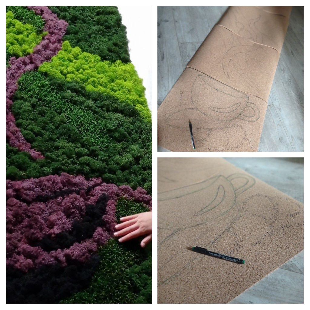 Panel z mchu zielone ściany mech chrobotek panele z mchu żywy mech