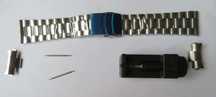 bransoleta do zegarka z  maskownicami   stalowa   22  24 mm