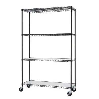 HEAVY DUTY Prateleiras metálicas pretas de 4 camadas/Black metal shelf