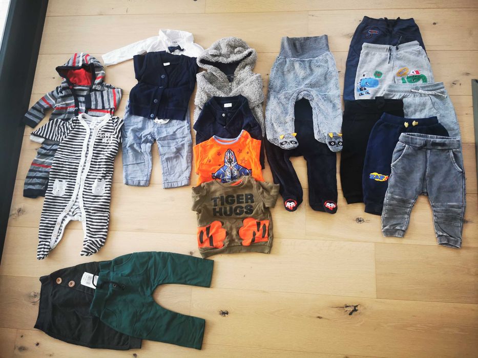 Ubranka dla chłopca, r.74, zima, H&M, 5.10.15, Lupilu, Mrofi