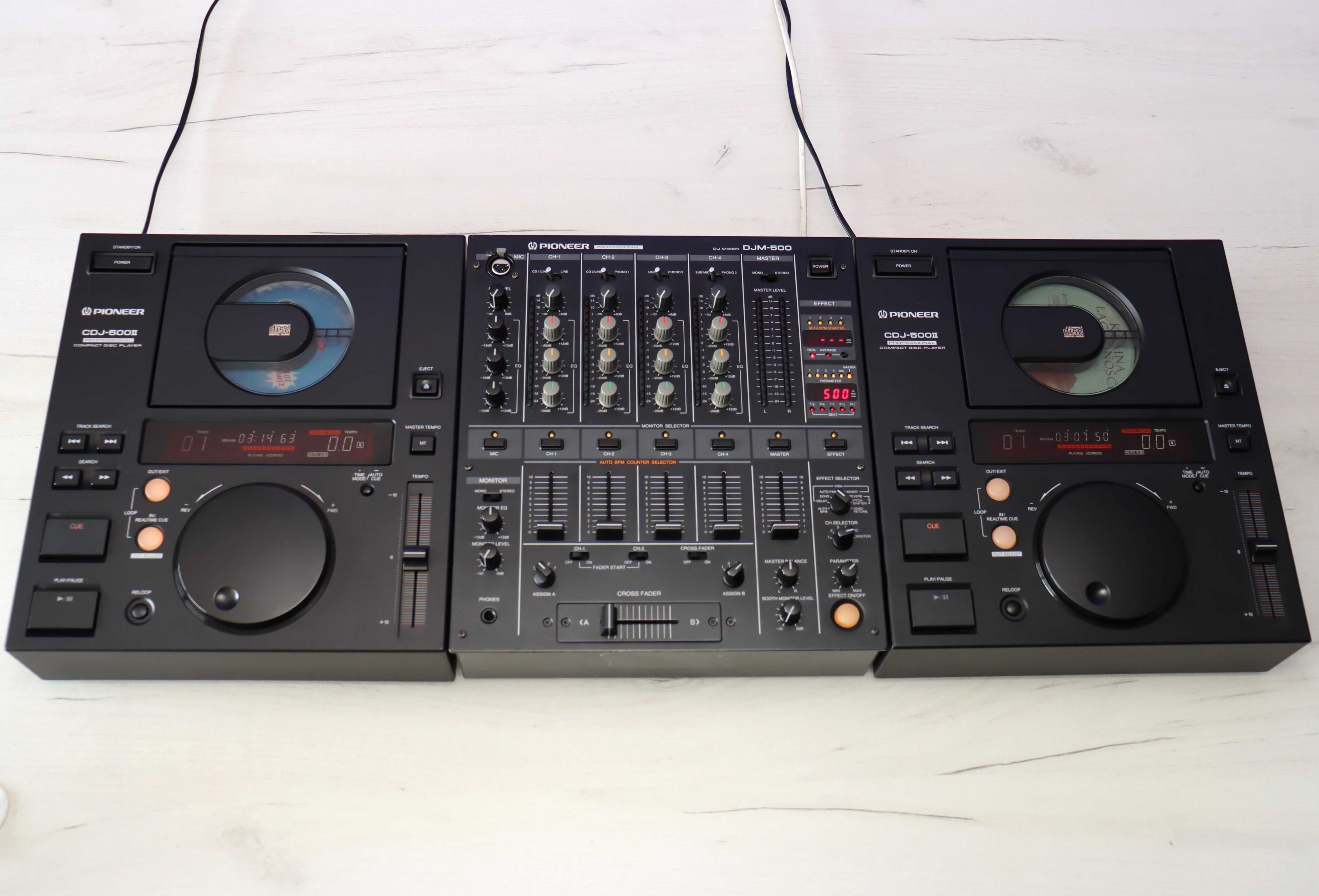 2 x Pioneer CDJ-500MK2 DJM-500 Kultowy zestaw 1997 rok