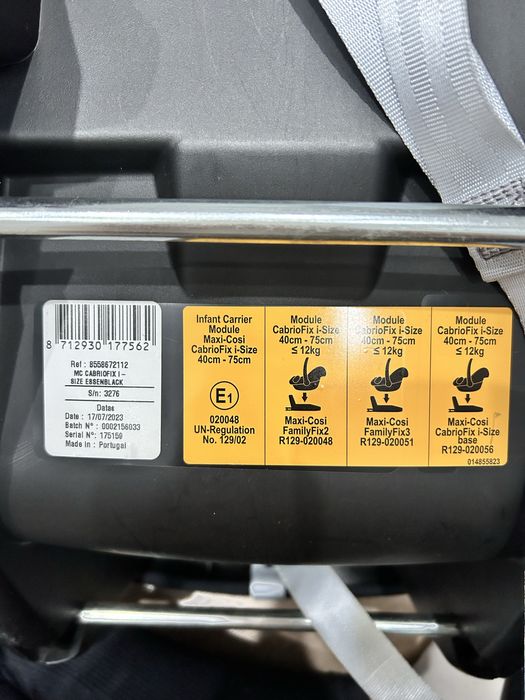 Maxi cosi cabrio fix i size