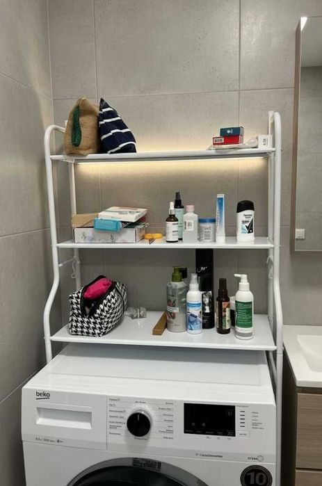 Полка-стеллаж для хранения над стиральной машиной стойка напольный