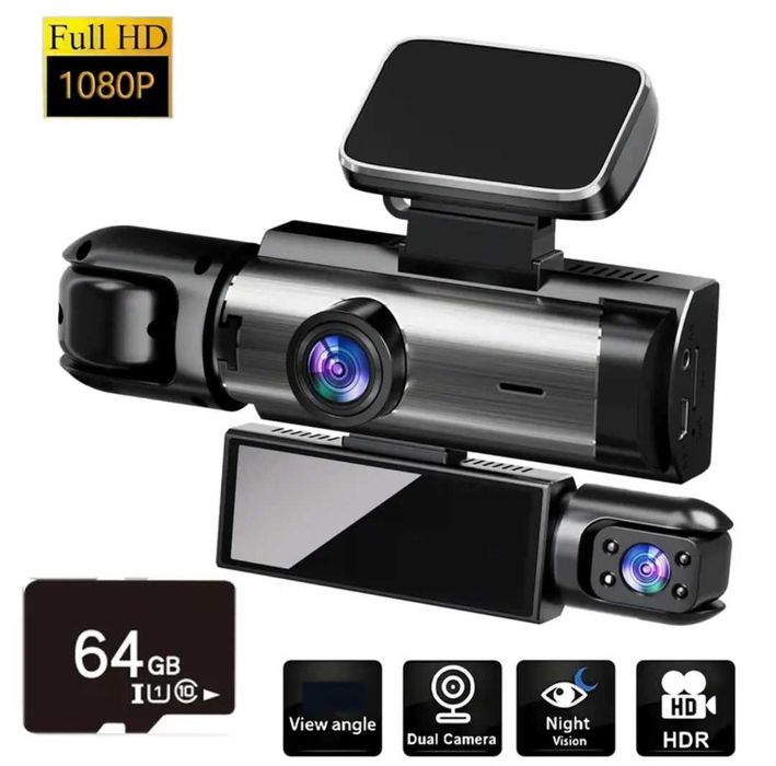 Dwukanałowa kamera samochodowa Full HD z noktowizorem podczerwieni.