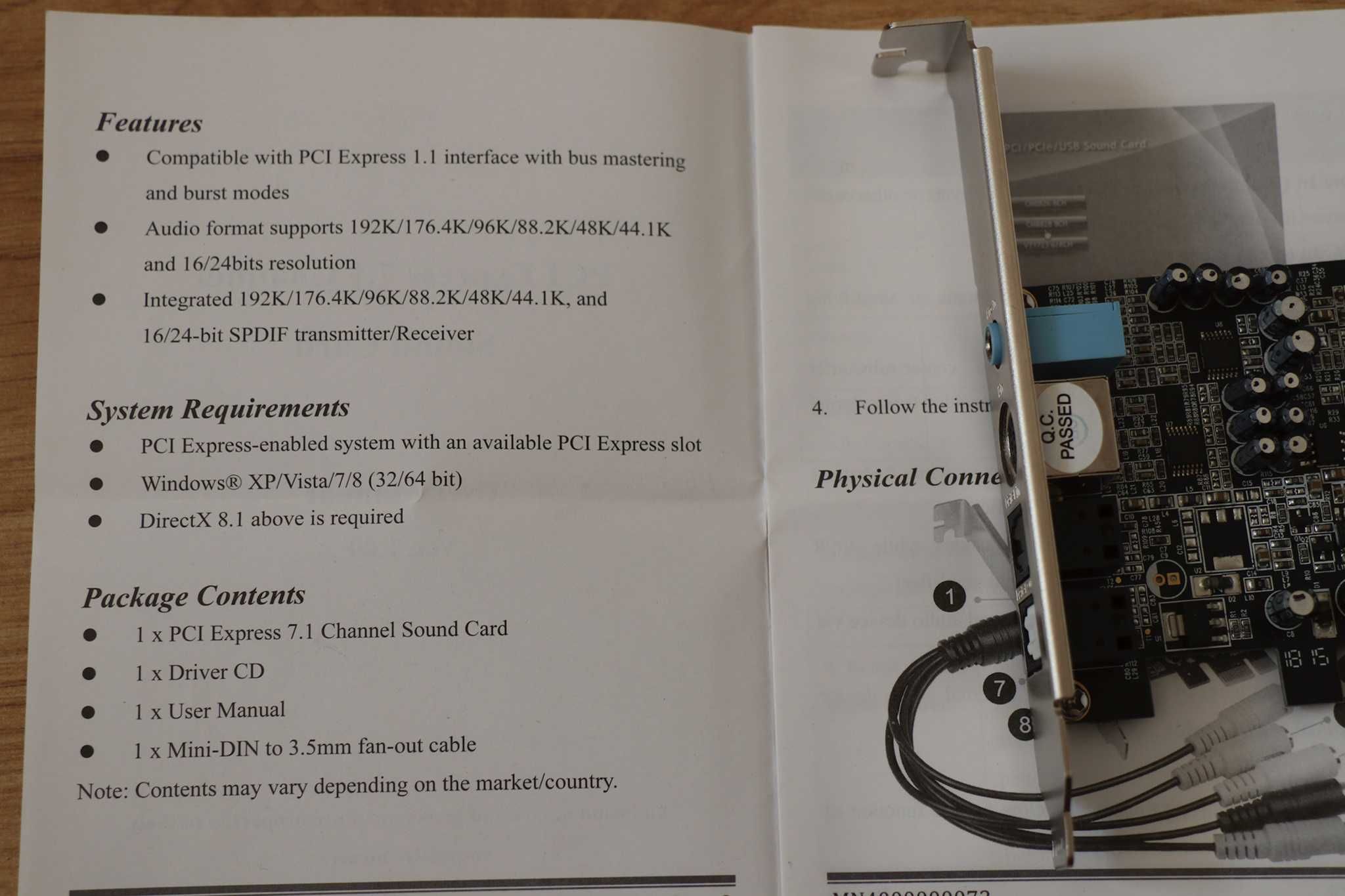 Karta dźwiękowa PCI-Express Cmedia Oxygen CM8828, digital input/output