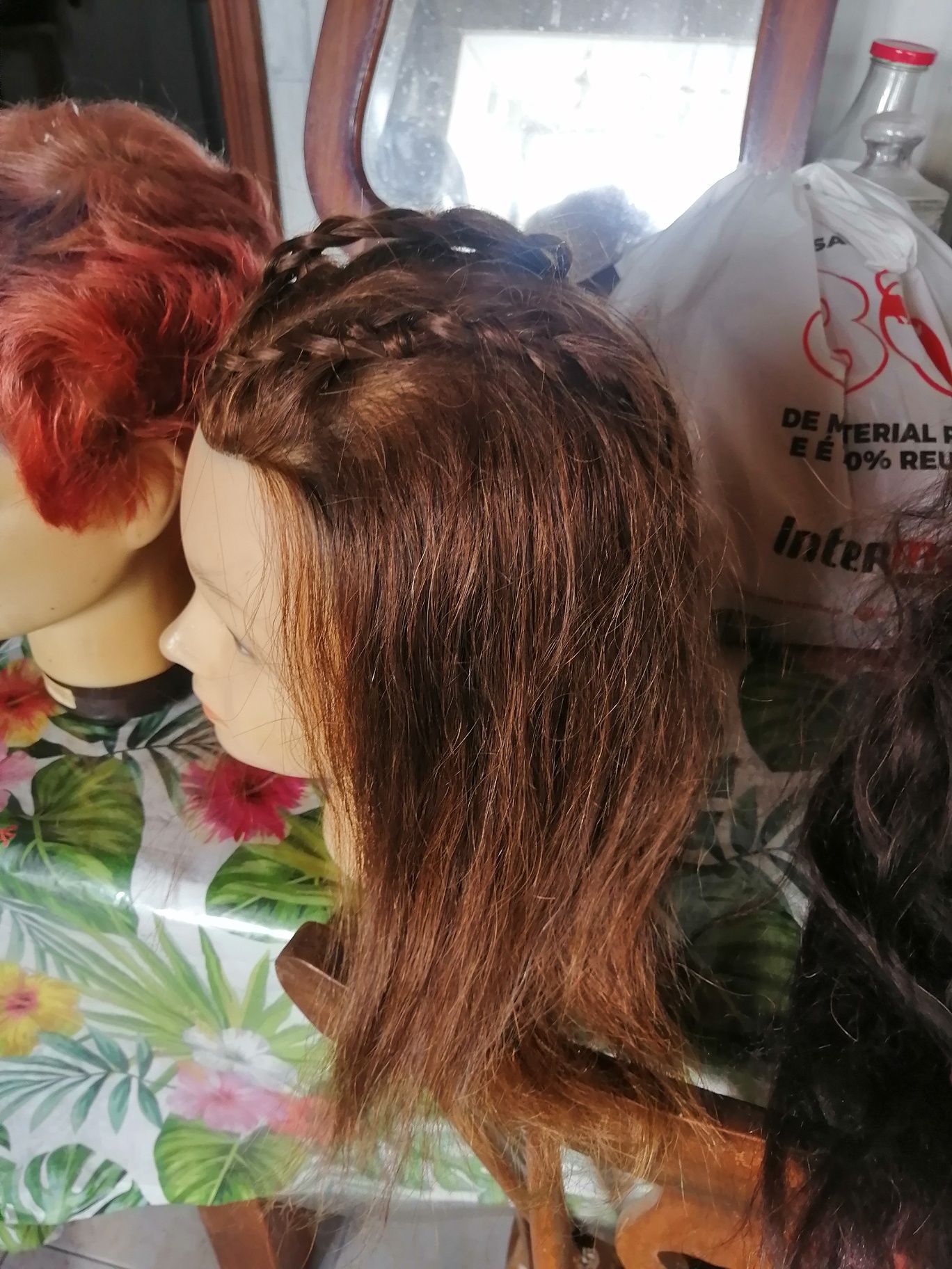 4 cabeças treino cabeleireira