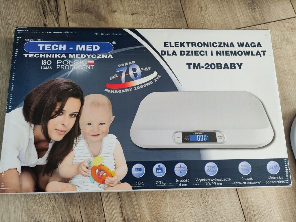 Waga dla niemowlat tech-med TM-20BABY na gwarancji folia na wyswietl