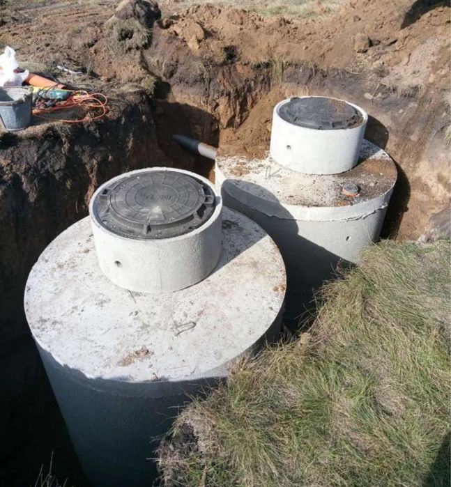 Септик з армованих кілець під ключ вигрібна яма каналізація 8/9/23 м3