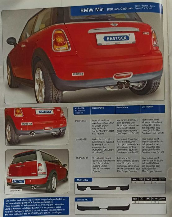 Spoiler / Lip traseiro novo Audi BMW Opel Ford Mini Fiat