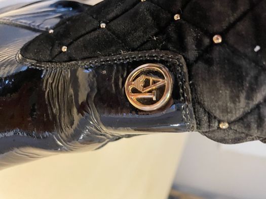 Skórzane kozaki damskie 37 Armani Jeans