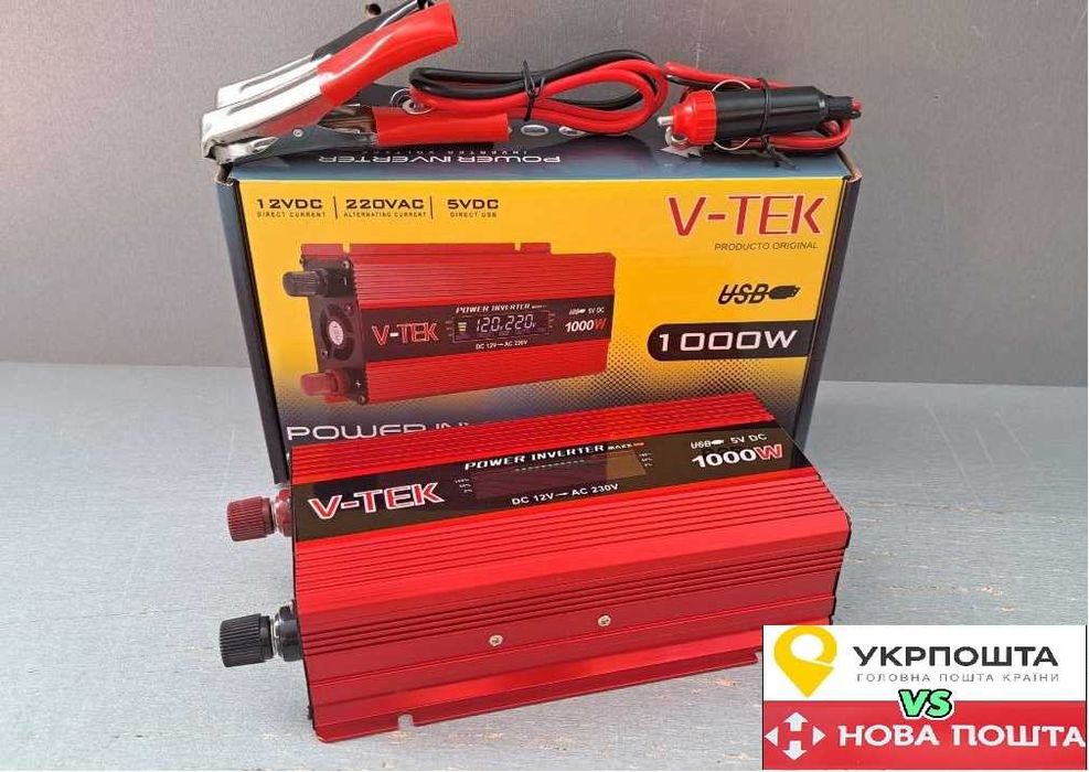 Преобразователь тока Инвертор с дисплеем 1000W 12V Перетворювач