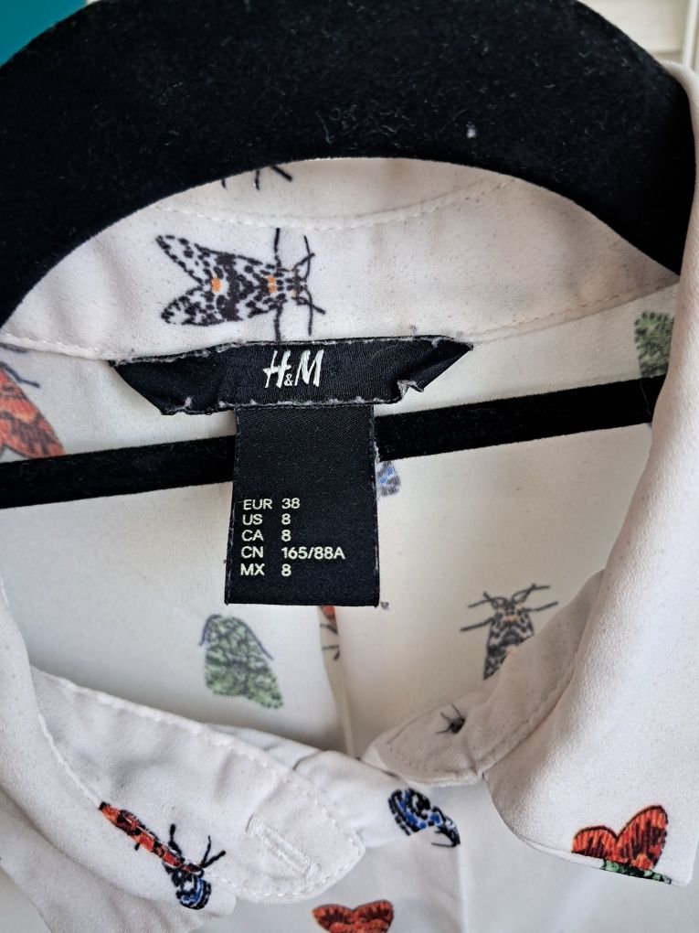 Koszula mgiełka w ćmy H&M M 38