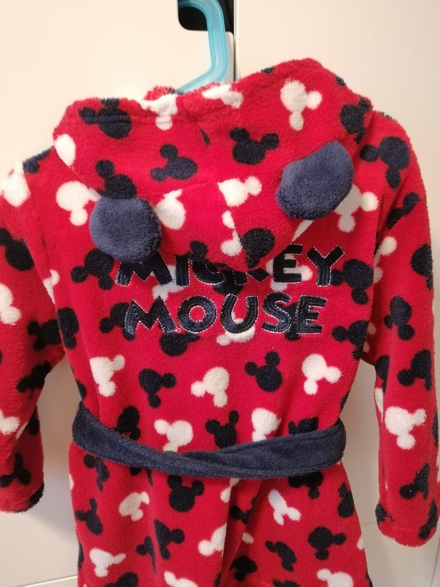 Szlafrok myszka Mickey Miki czerwono granatowy uszy