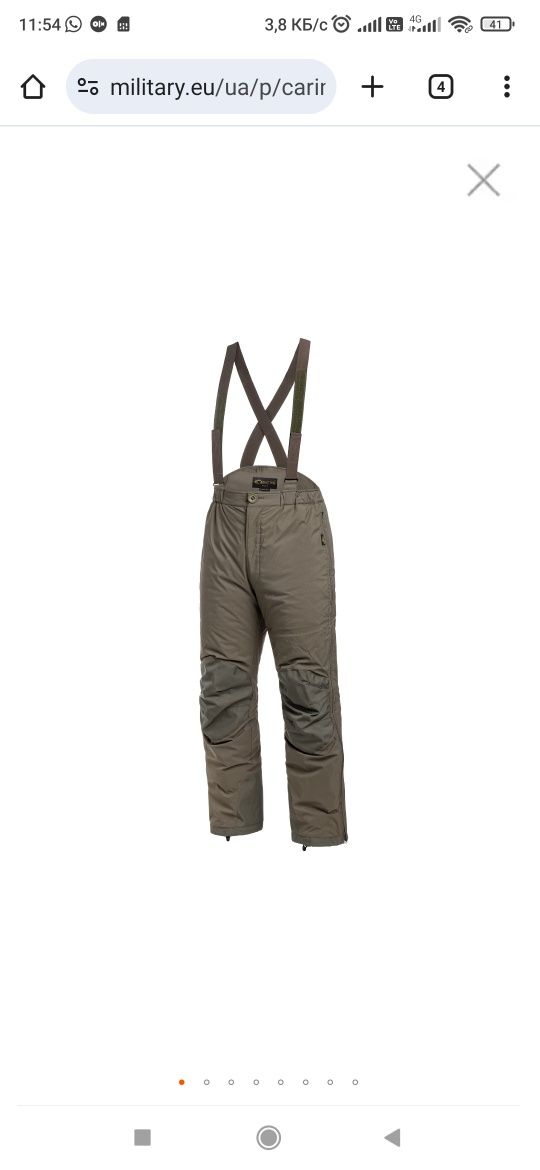 Штани Carinthia HIG 4.0 SOF - Olive