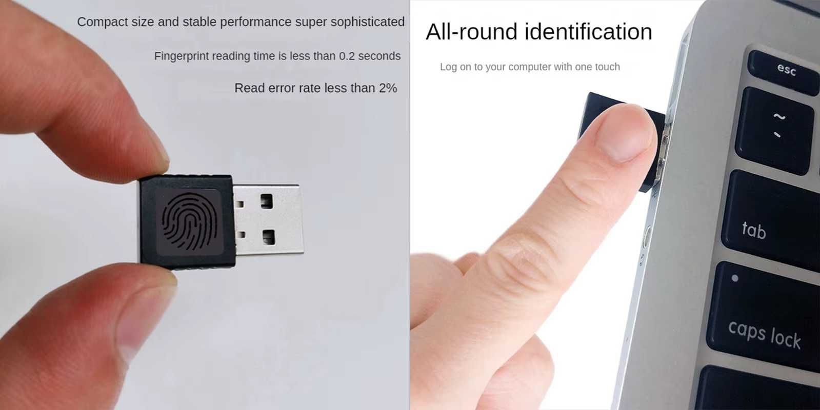 Czytnik linii papilarnych USB, Windows Hello Fingerprint NOWY FT101 V1
