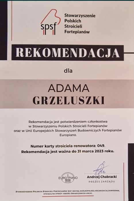 Pianino Yamaha od stroiciela Wrocław