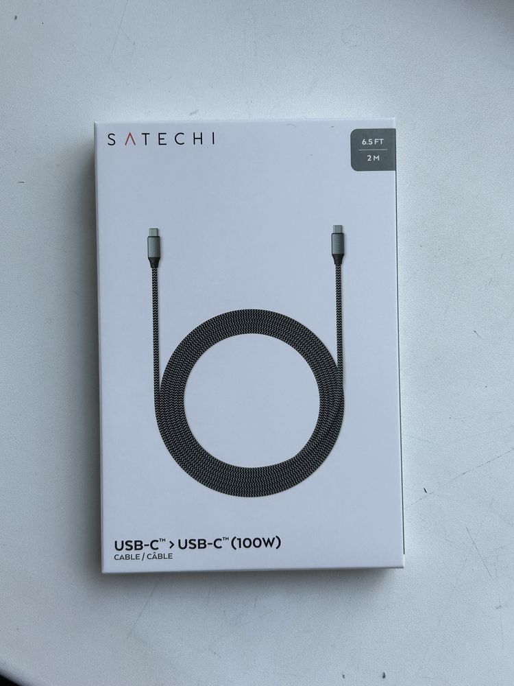 Якісний кабель для зарядки Satechi USB-C to USB-C 100W