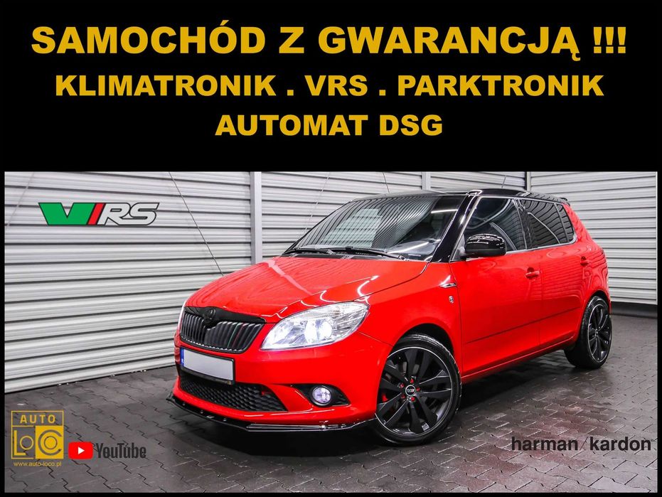 Skoda Fabia RS + AUTOMAT DSG + Navigacja + Klimatronik + Parktronik + Tempomat !!