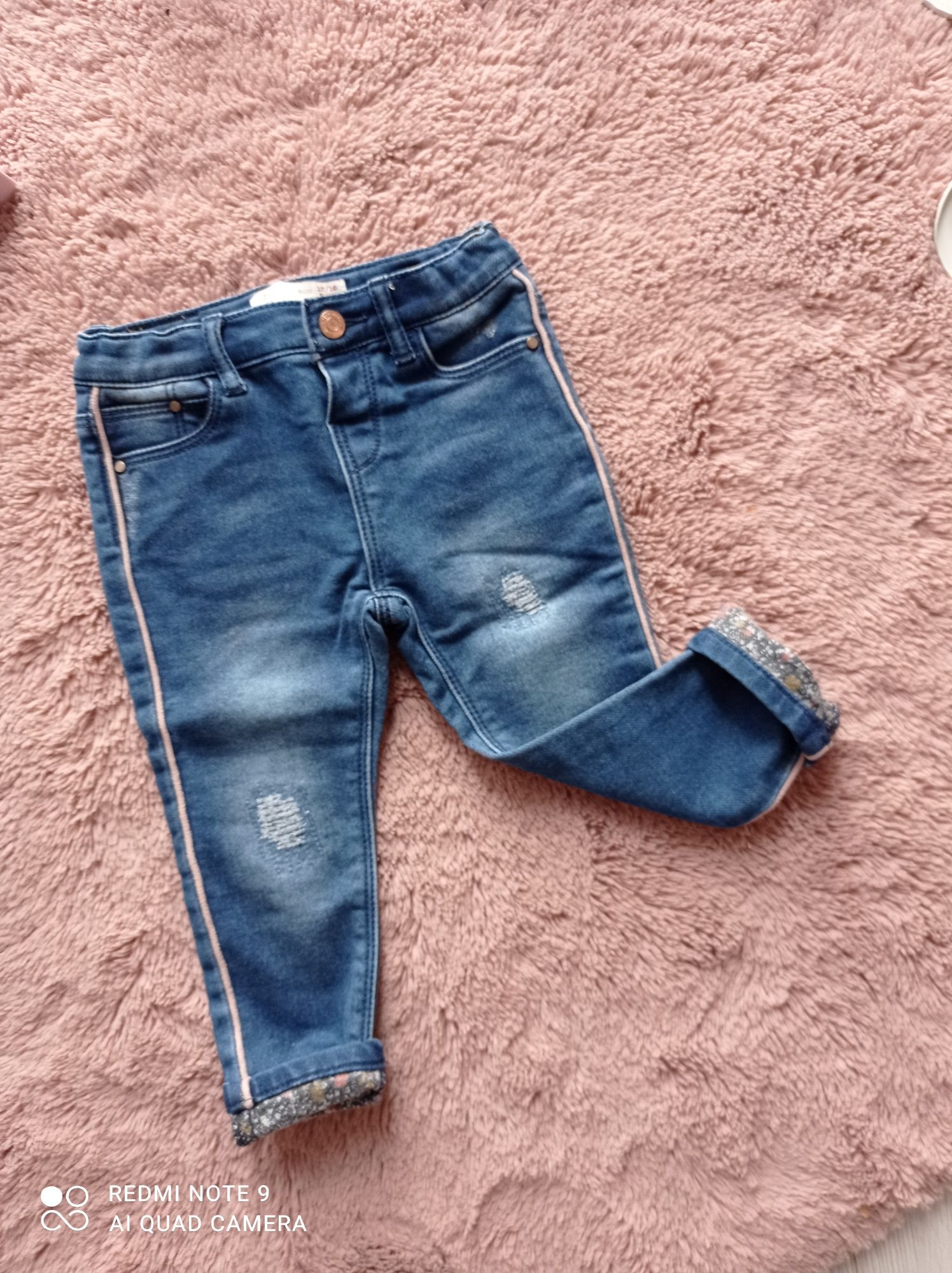 Jeansy Zara r. 86 miękki jeans, lampas