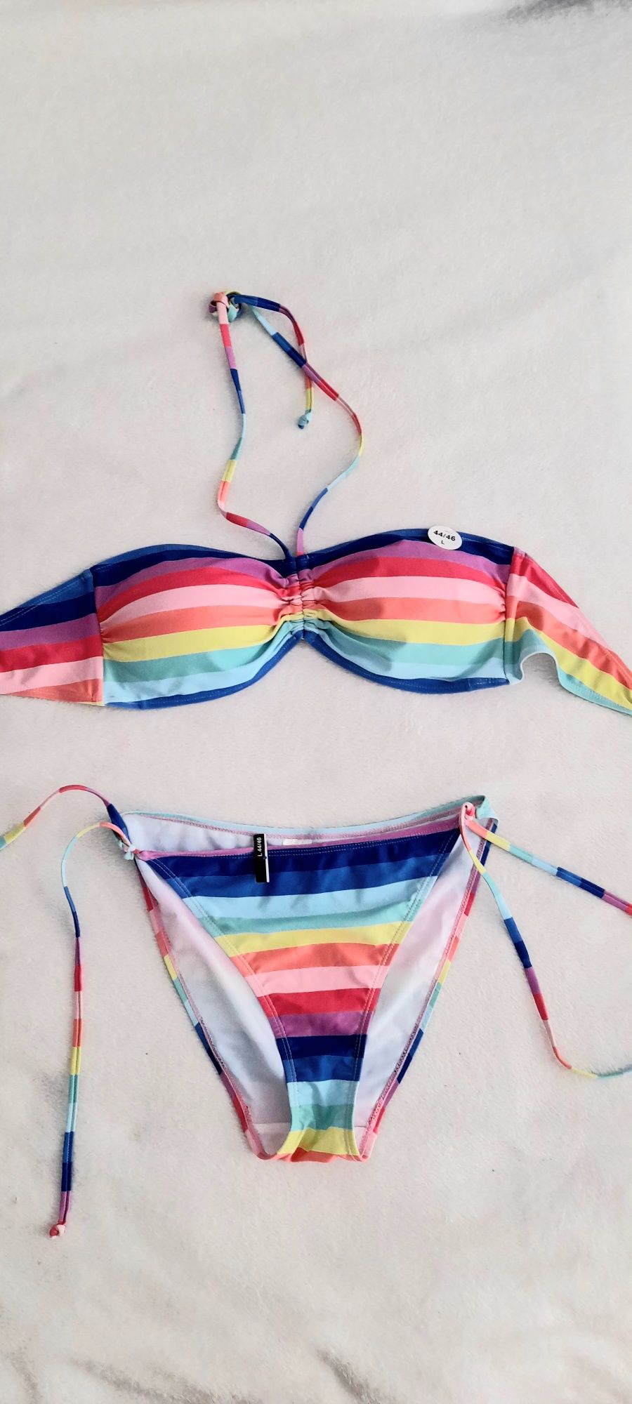 OKAZJA strój kąpielowy top biustonosz figi komplet lato plaża 38 m 40
