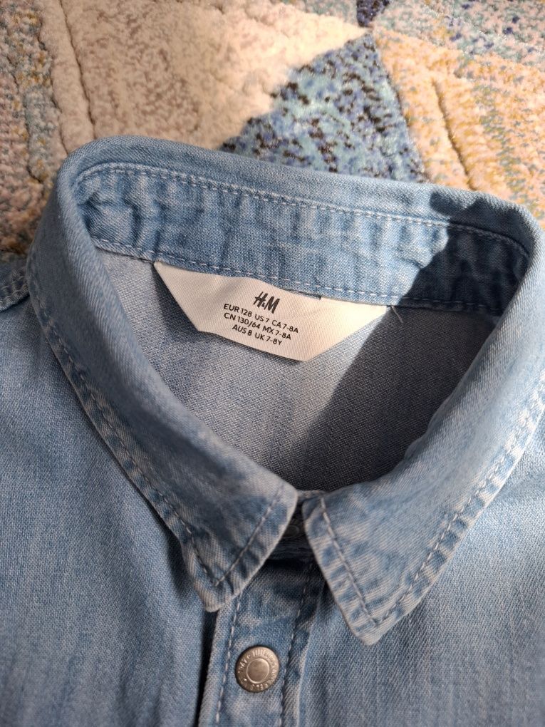 Koszula chłopięca jeansowa H&M 128