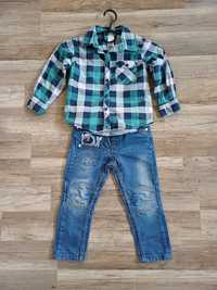 Zestaw dla chłopca 2-3 lata koszula + spodnie joggery