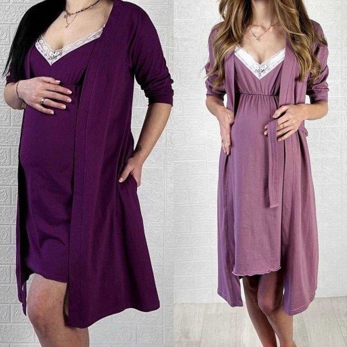 Халат та сорочка в пологовий для вагітних та годуючих 44-58