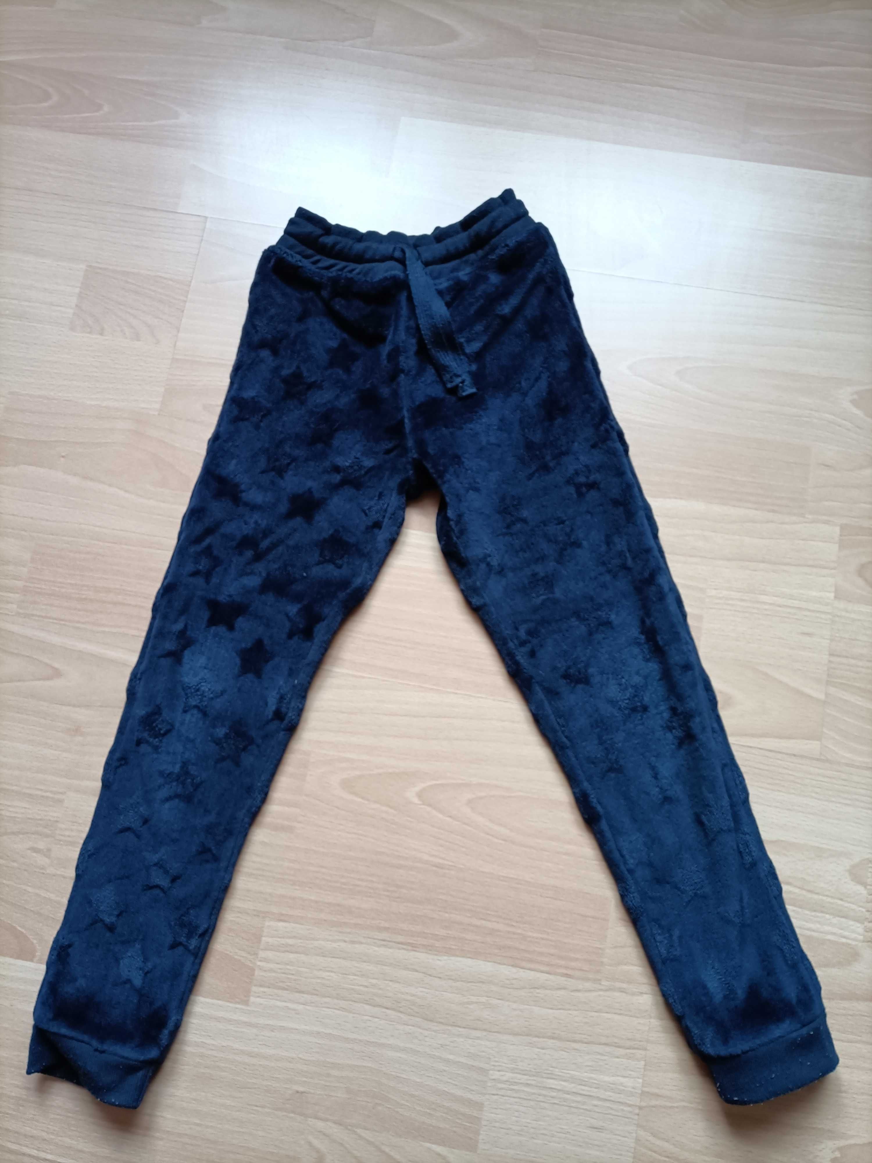 Granatowe spodnie ciepłe dla dziewczynki r. 128
