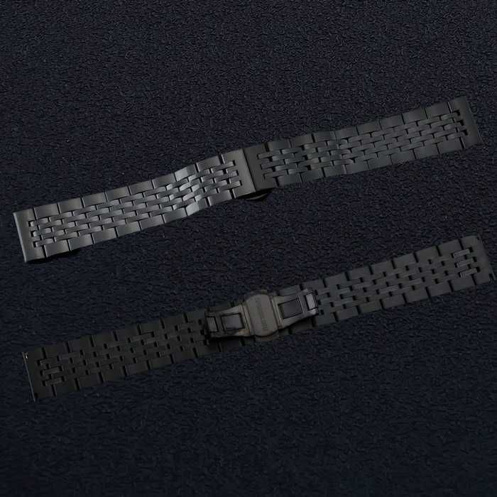 Bransoleta do zegarka stalowa motylek 16, 18, 20, 24mm czarna