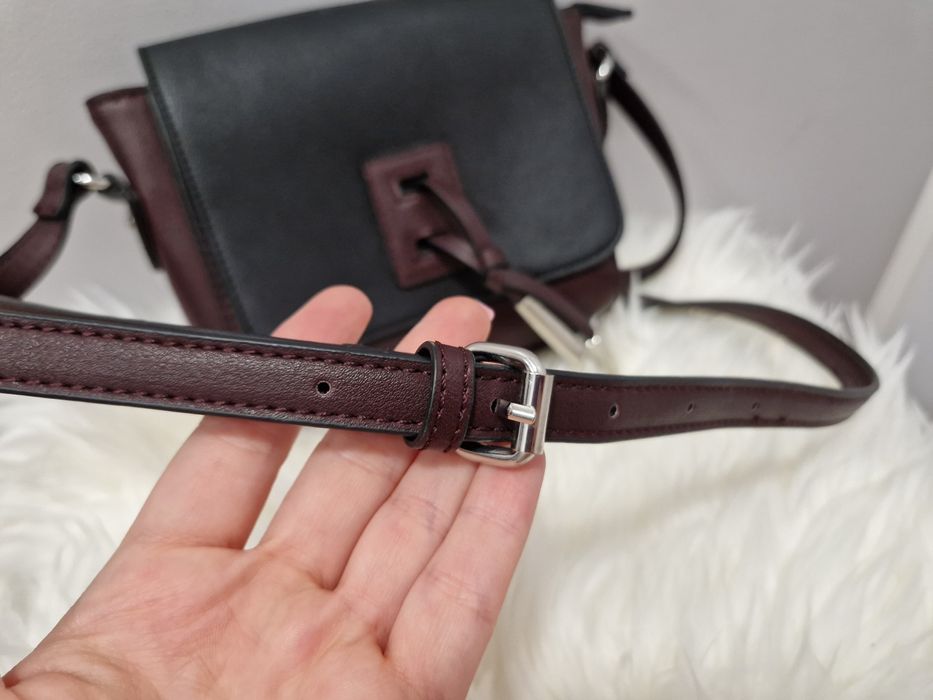 Torebka listonoszka Mała czarno-bordowa RE Accessories