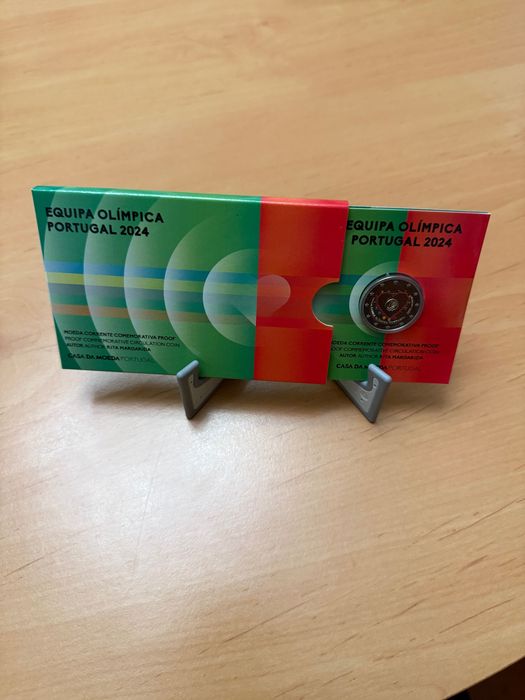 Moeda 2€ colorida Portugal Jogos Olímpicos 2024 Proof