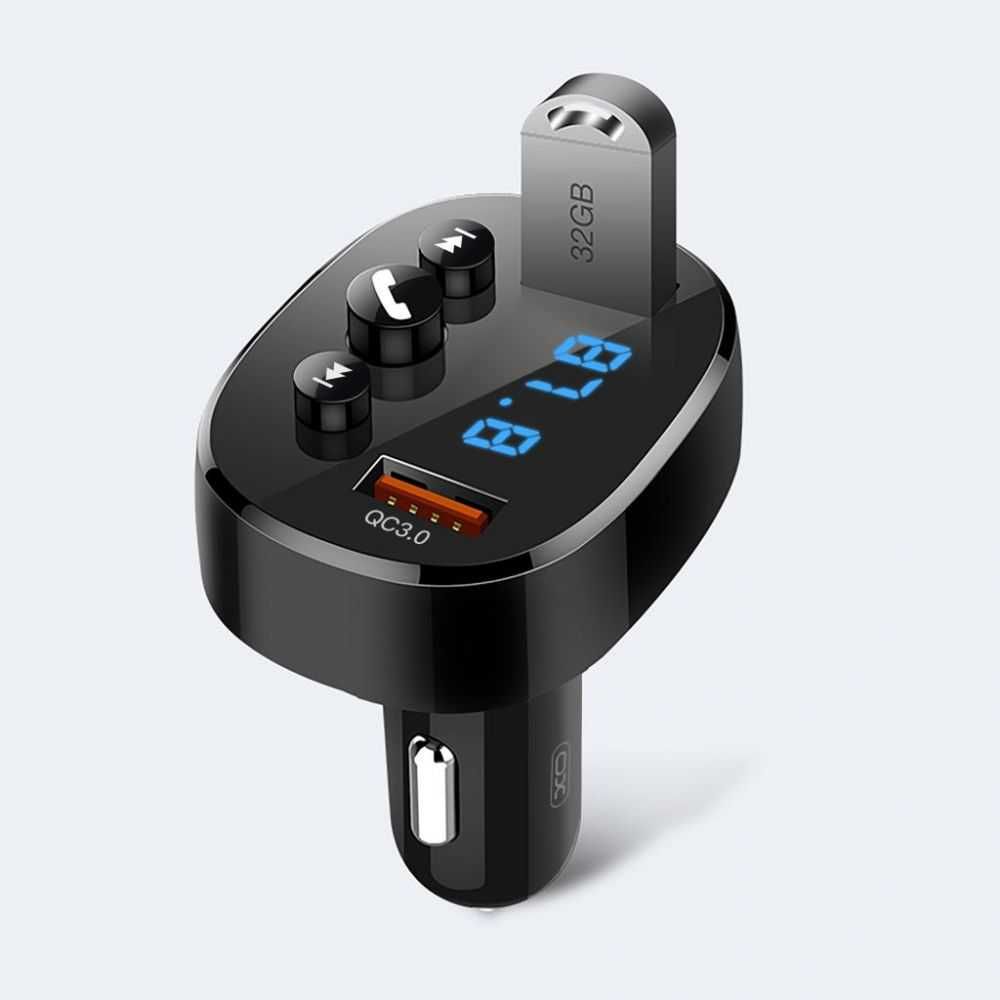 FM-Модулятор XO-BCC03 car charger 18W QC 3.0 Чёрный 67 x 48 x 48 мм