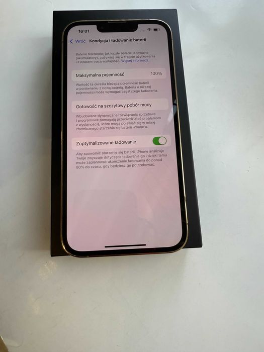 iPhone 13 Pro, Gold, 128 GB, kondycja 100%, gwarancja