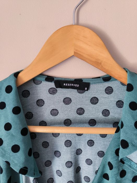 Piękna sukienka długa wiązana Reserved S w grochy retro przekładana