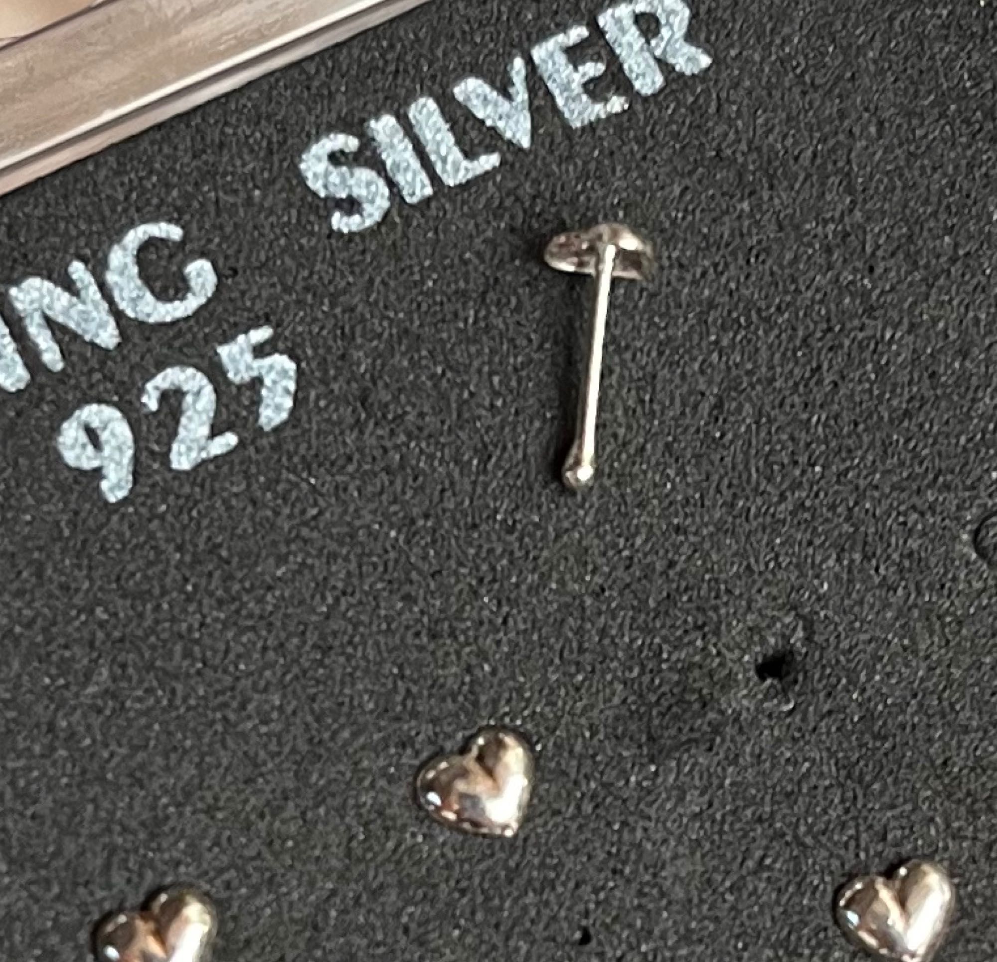Zestaw 2 kolczyki do nosa nostril srebrny srebro 925 piercing serce