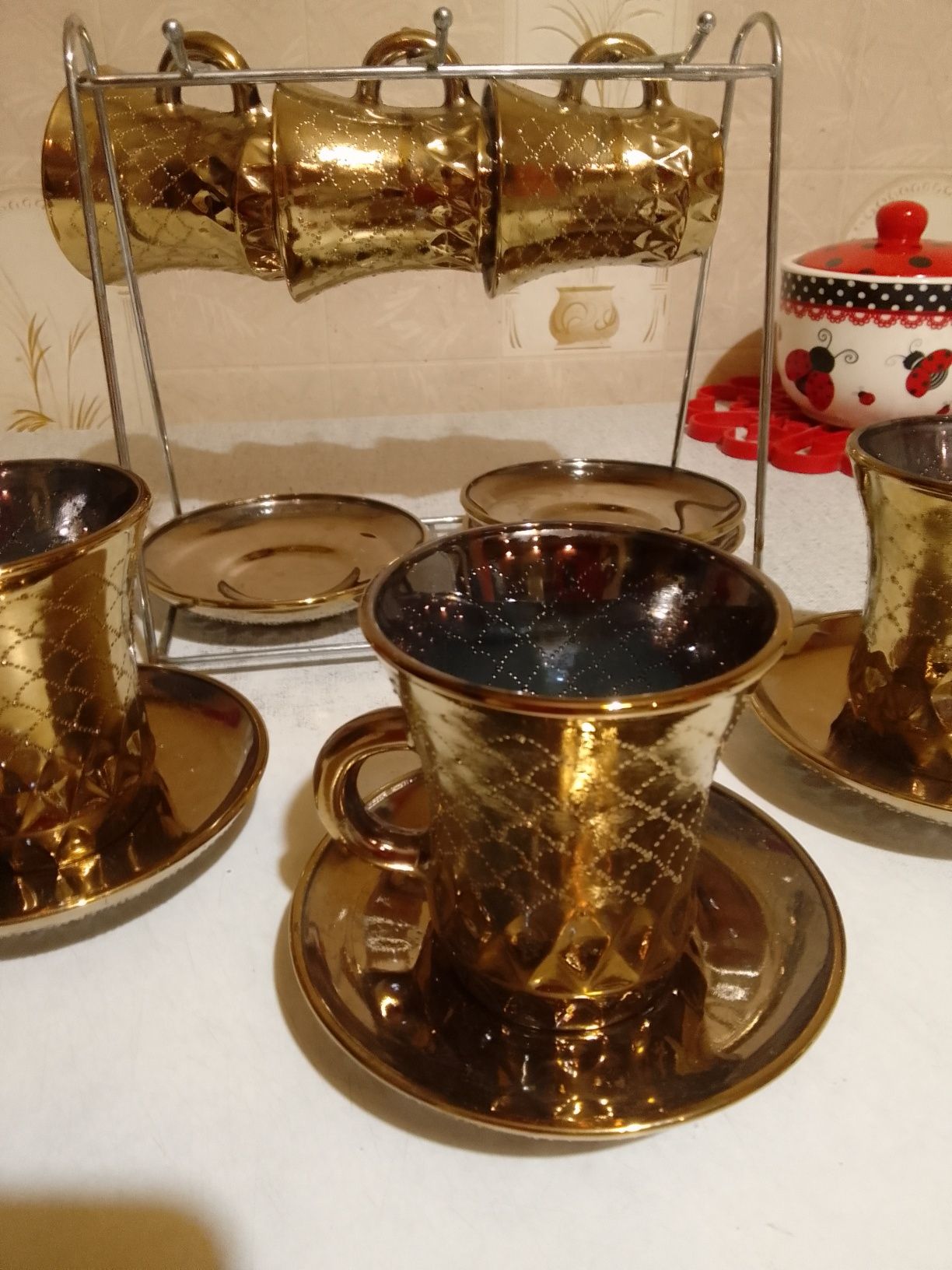 Сервиз коффейный золотой