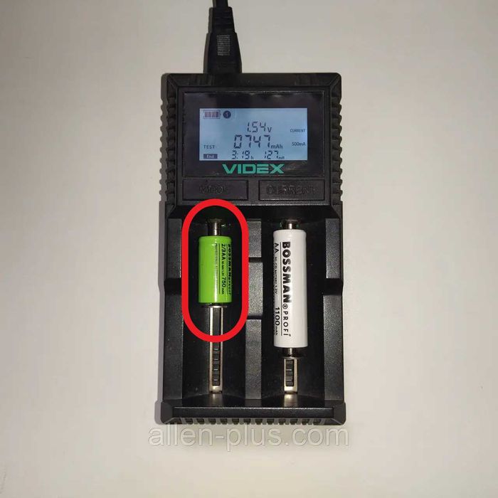 Аккумулятор технический с лепестками BOSSMAN Ni-MH 2/3AA 1,2V 750mAh