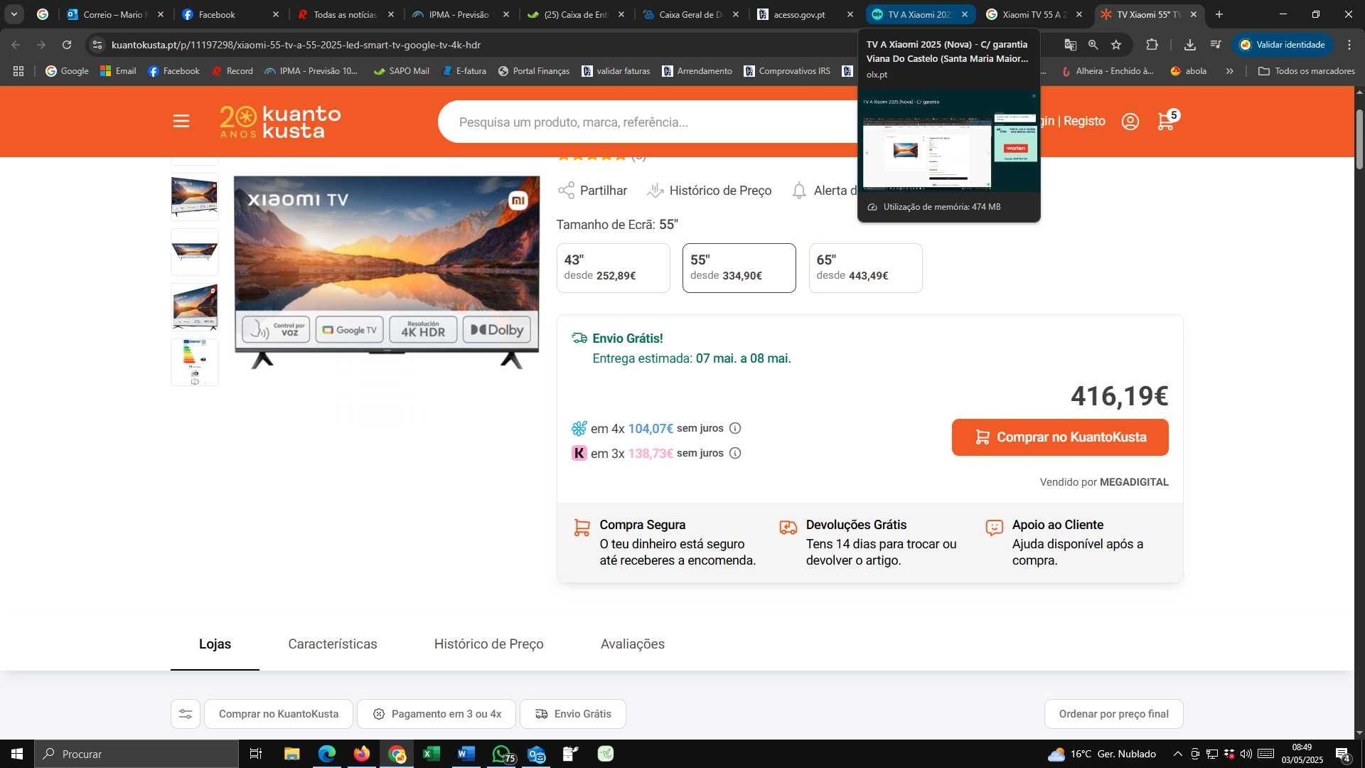 Televisão: TV A Xiaomi 2025 (Nova) - C/ garantia (em caixa)