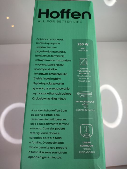 Opiekacz do kanapek Hoffen czarny sandwich 750 W