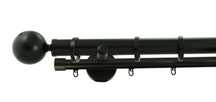Karnisze 5szt loft czarne podwójne 150cm