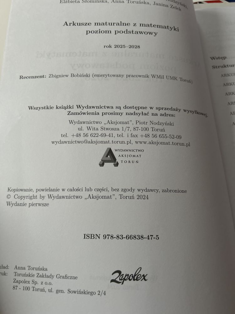 Arkusze maturalne matematyka