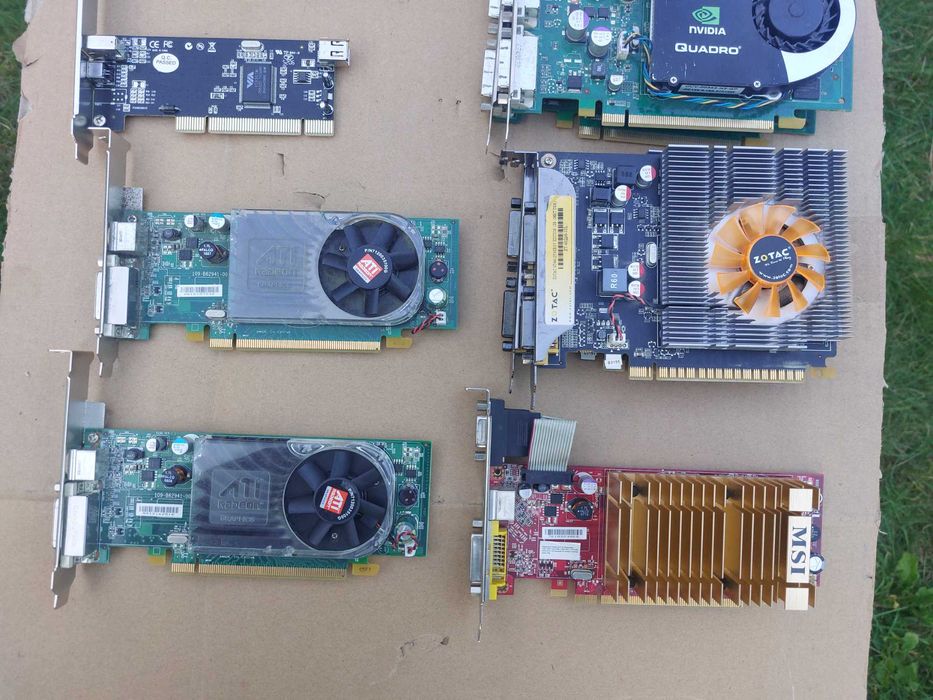Karty graficzne, sieciowe, pamięci, dyski i inne (starsze)