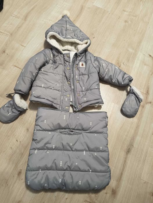 Niemowlęcy zimowy Kombinezon/ kurtka zimowa, 2w1, rozmiar 74