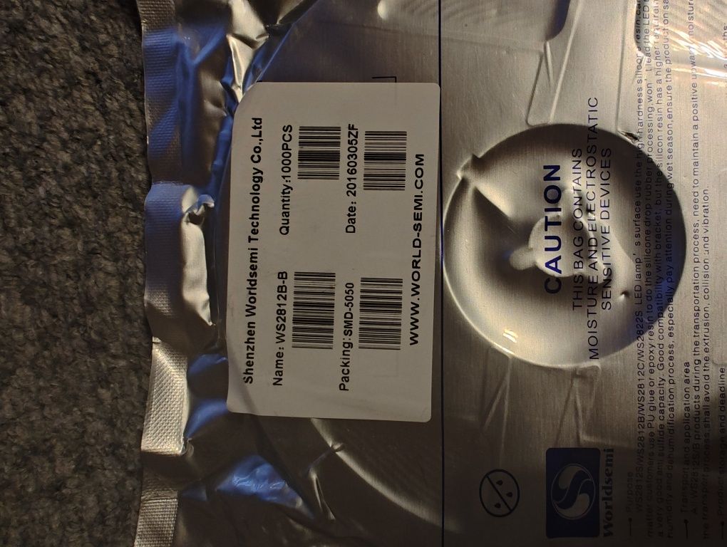 Diody led SMD WS2812B-B Worldsemi