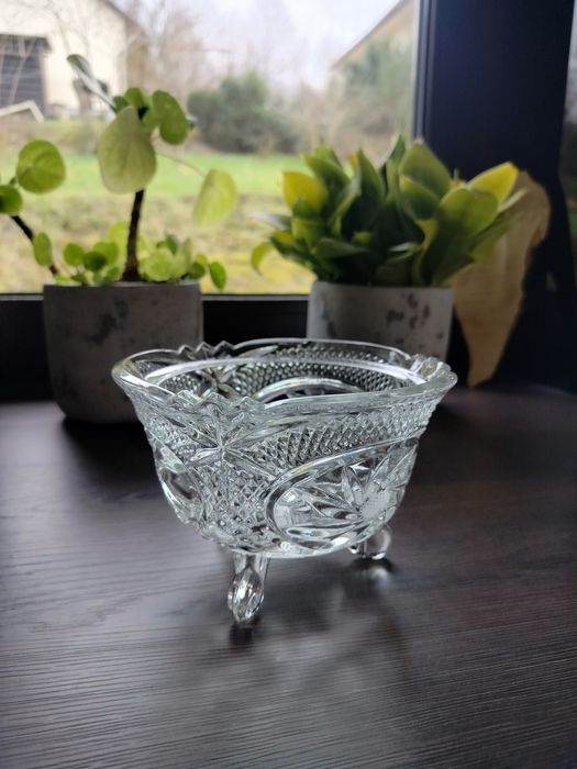 Kryształowa Miseczka z elementami szlifowanymi