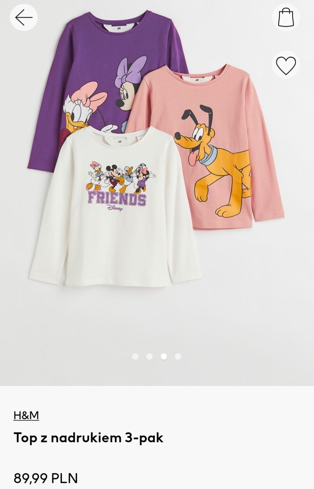 Paka ubranek r 104 H&M Myszka Miki Minni dres koszulki bluzy Disney