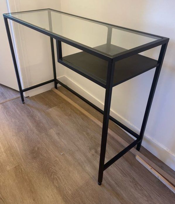 Consola secretária VITTSJO IKEA preto vidro