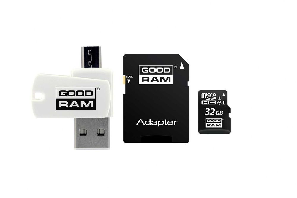 Karta pamięci microSDHC Goodram M1A4-0640R12 32GB + adapter SD i USB