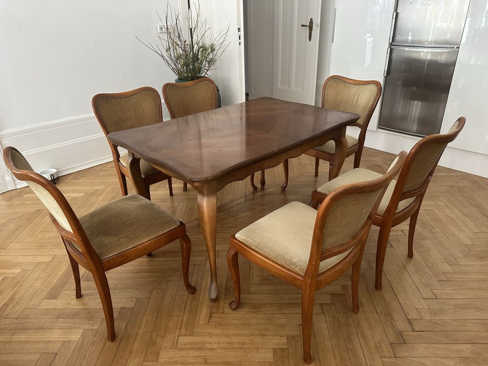 Komplet stol i 6 krzesel
